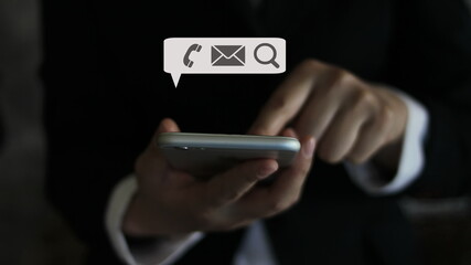 Mobile phone with e-mail icon,email icon, open mail, illustration.