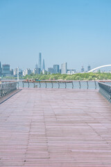 Fototapeta na wymiar A pier along the Huangpu river in Shanghai, China.