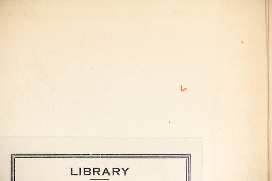 old paper background with bookplate and the word library