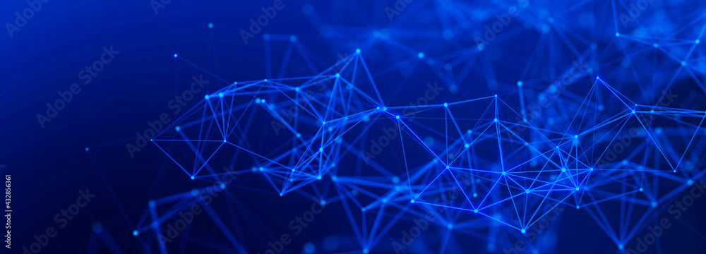 Aufkleber Technology background. Abstract digital combination dots and lines. Network connection structure. 3d Widescreen