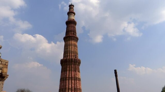 Tourists at Qutb Complex, UNESCO World Heritage Site in Mehrauli, New Delhi