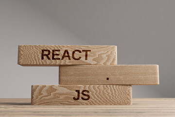 React js wooden blocks balance concept