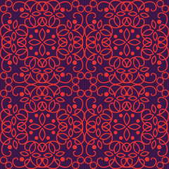 Seamless texture with retro arabic ornament. Vector vintage pattern. Oriental design for textile and cloth