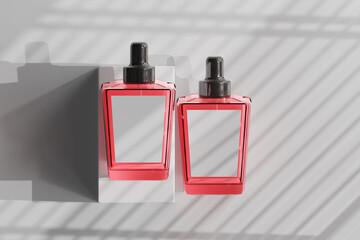 Isolated Square Perfume Bottle with Box 3D Rendering