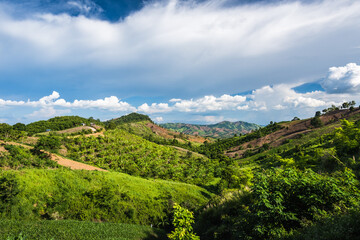Obraz premium Aerial view landscape from the top of mountain