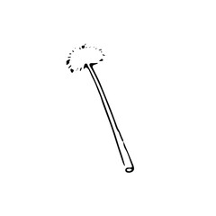 Outline flower. Line art blossom. Spring plant. Summer herb. Digital