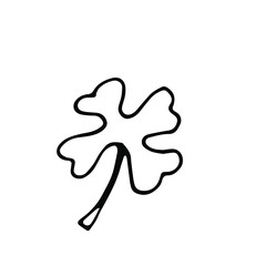 Outline flower. Line art blossom. Spring plant. Summer herb. Digital