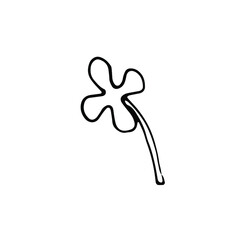 Outline flower. Line art blossom. Spring plant. Summer herb. Digital