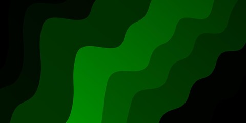 Dark Green vector backdrop with curves.