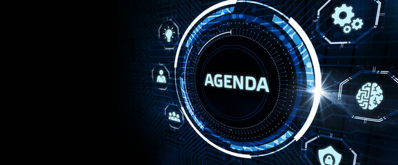 Business, Technology, Internet and network concept. agenda