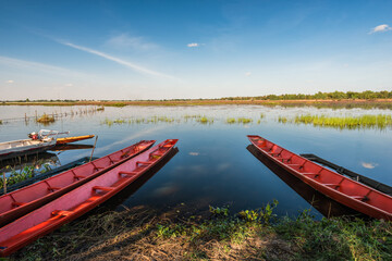 Fishing boat in the lake