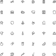 icon vector icon set such as: edible, kill, cold, clothing, shell, shiitake, mitt, dog, ketchup, fortune, bucket, hamburger, super foods, pasta, avocado, seed, material, maker, kitchenware, industry