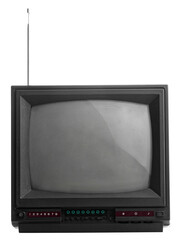 Old antique retro small TV with on white background. Isolated object