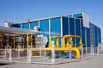 Metallic construction, big factory outside