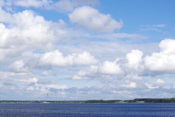 Landscape of the sea and clouds. view from Baltic sea.
