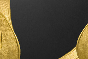 背景 テクスチャ 金 ストローク インク ペイント ブラシ フレーム アート 正月 年賀 クリスマス
