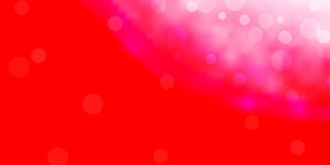 Light Red vector template with circles.