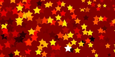 Light Orange vector pattern with abstract stars.