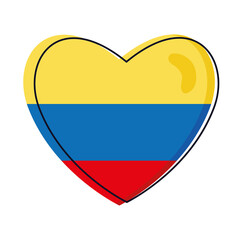 colombian flag in heart