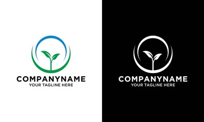 Leaf tree abstract design. Natural organic logo design.