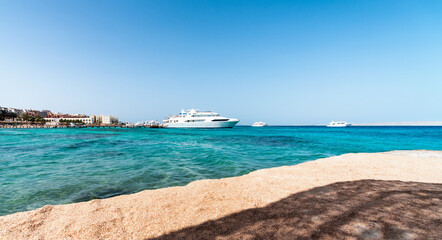 several ships in the Red Sea of Egypt