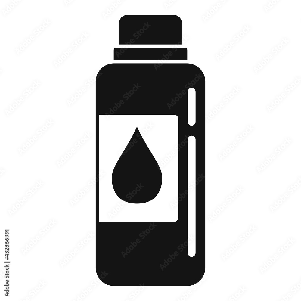 Sticker bio fertilizer icon, simple style