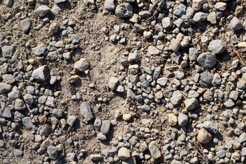 A close view of the gravel ground surface.