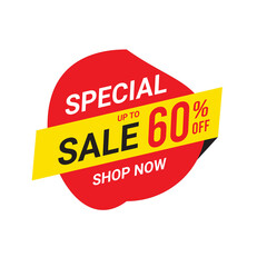 Up to 60% off, Special Sale, Sale and special offer banner, Special Offer Sale Banner