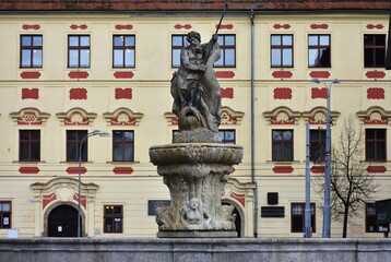 fountain of Neptune in town Jihlava,Czech republic © gallas