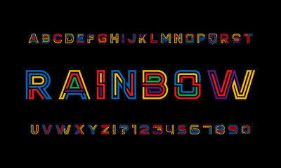 Colour Rainbow Typeface Intended To Celebrate Diversity. Retro 3D Alphabet Designed for Striking Headlines and Statements.
