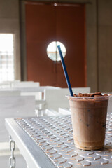 Delicious iced chocolate cocoa drink