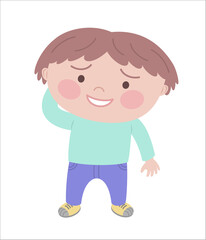 Shy / Embarrassing / Hesitation / Boy