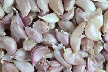 pile of garlic texture background