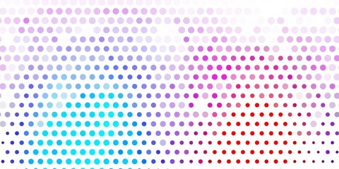 Light blue, red vector background with bubbles.