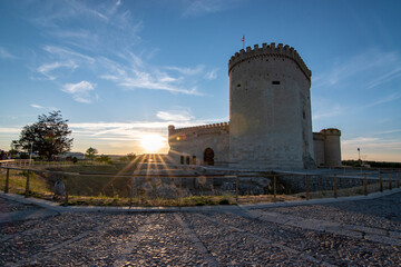 Fototapeta na wymiar Castle of Arevalo at sunset located in the province of Avila, Spain
