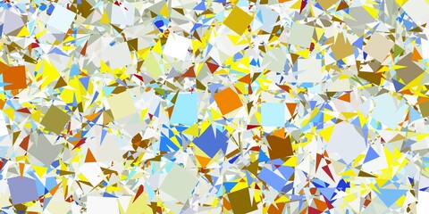 Light Blue, Yellow vector background with polygonal forms.