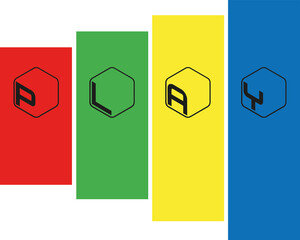 Colorful and geometric logo with the word 