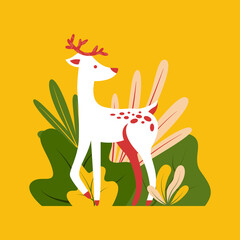 Fancy Deer Cute Vector Illustration
