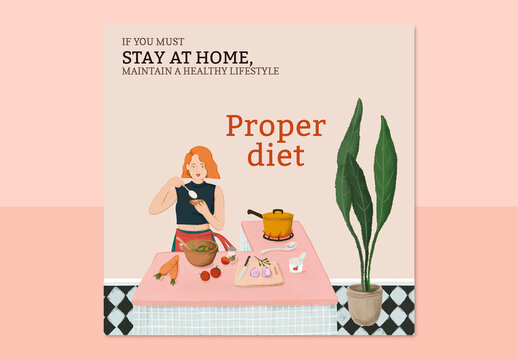 New Normal Social Template Vector