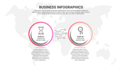 Vector infographics two circles. Business concept of 2 steps, options. Infographic template for diagram, business, web, banner, presentations, flowchart, content, levels, chart