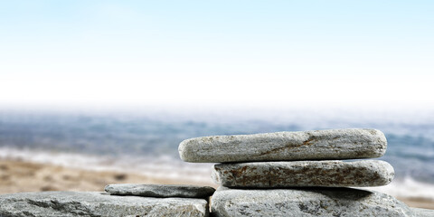 Summer background of free space and sea landscape 