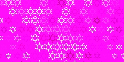 Light pink vector pattern with coronavirus elements.