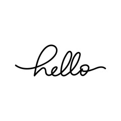 hello handwriting calligraphy isolated on white background , Vector Illustration EPS 10