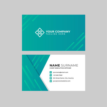 Professional Two Sided Business Card Template With Logo Place Holder, Name, Address, Phone Number, Website And Email