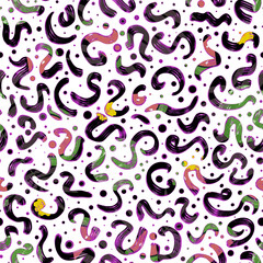 Abstraction multicolor brush strokes pattern. Illustration for printing, backgrounds, wallpapers, covers, packaging, greeting cards, posters, stickers, textile and seasonal design.