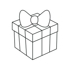 Gift box line icon symbol vector