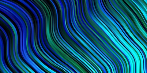 Dark BLUE vector background with bent lines.