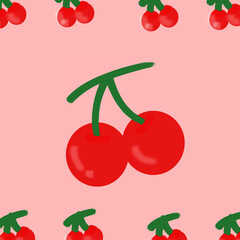 cherry tomatoes seamless pattern