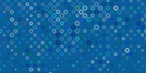 Dark blue, green vector texture with disease symbols.