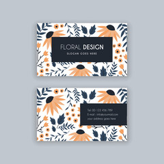 Flloral business card vector template